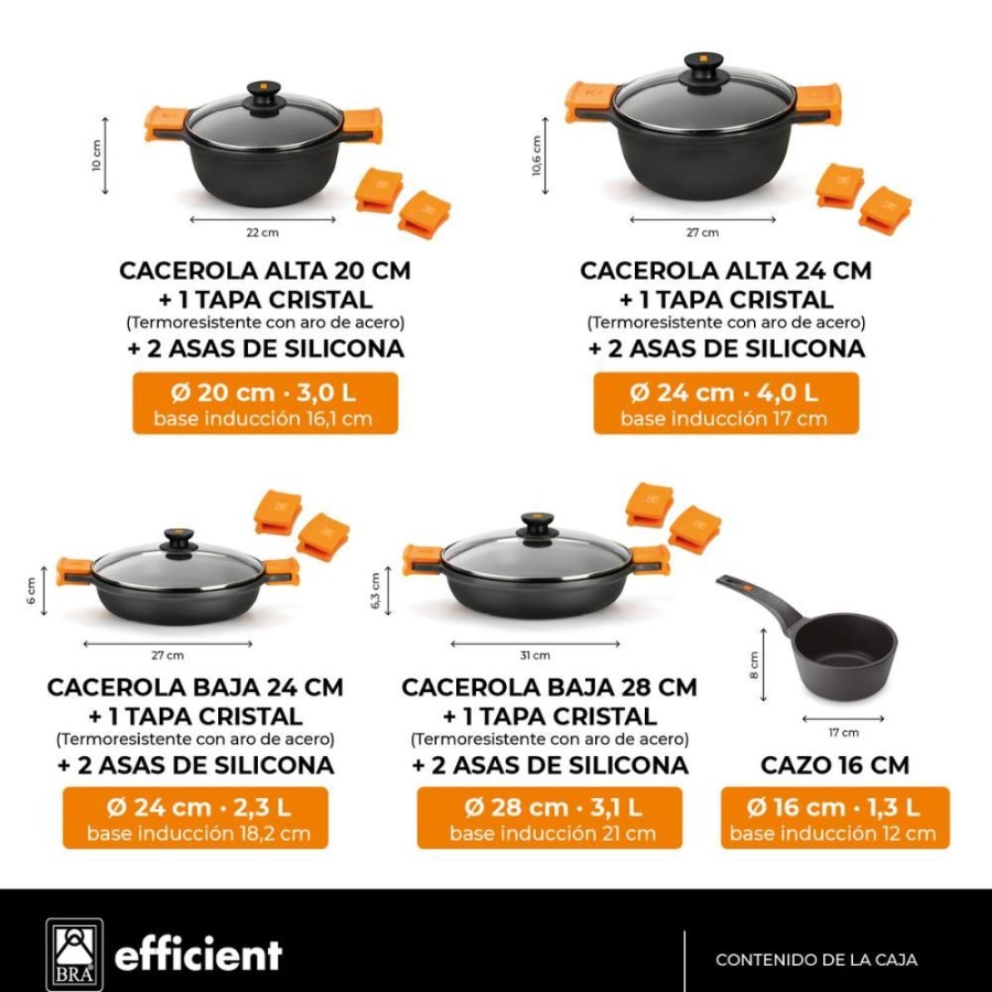 Cocina con BRA Bateria De Cocina 9 Piezas Efficient Online