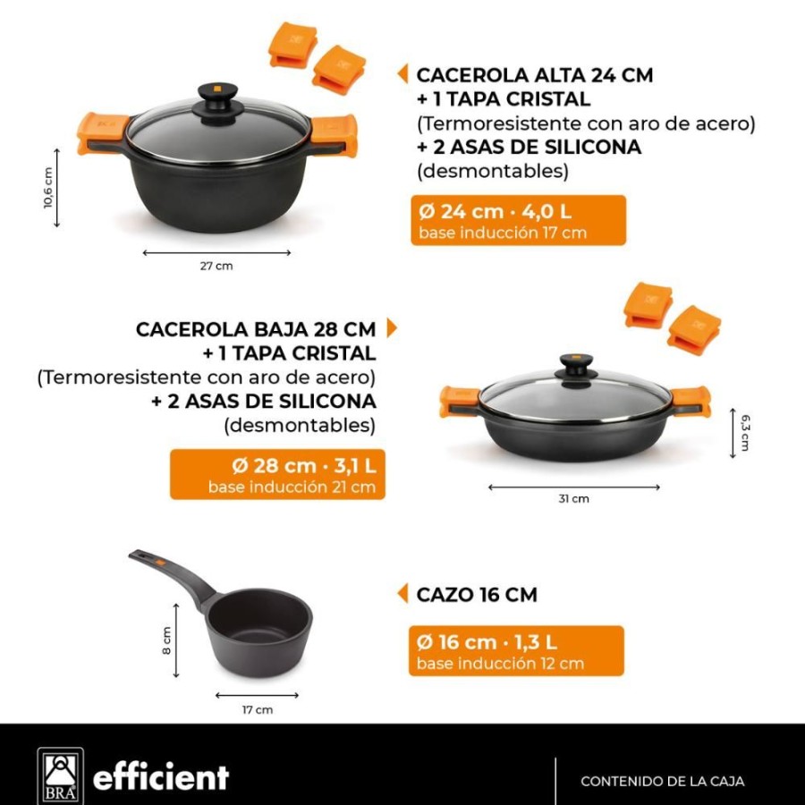 Cocina con BRA Bateria De Cocina 5 Piezas Efficient Wholesale